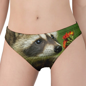 Raccoon And Flower Print Women's Panties