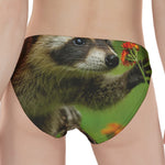 Raccoon And Flower Print Women's Panties