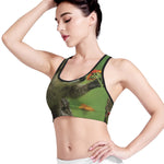 Raccoon And Flower Print Women's Sports Bra