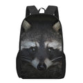 Raccoon Portrait Print 17 Inch Backpack