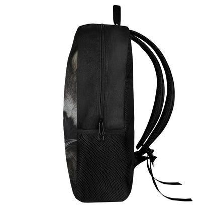 Raccoon Portrait Print 17 Inch Backpack