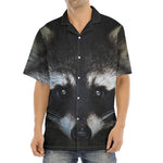 Raccoon Portrait Print Aloha Shirt