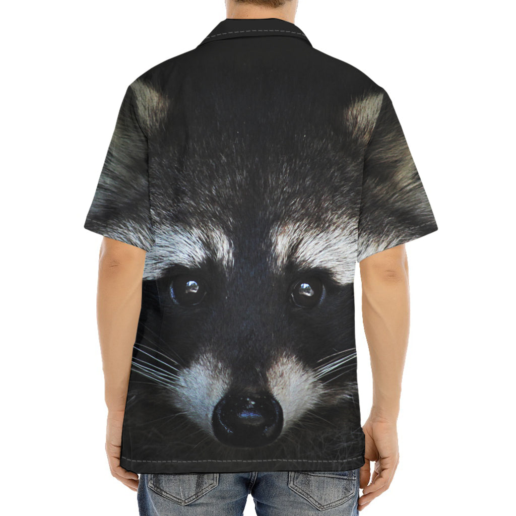 Raccoon Portrait Print Aloha Shirt