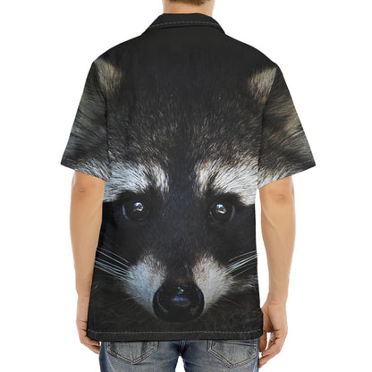 Raccoon Portrait Print Aloha Shirt