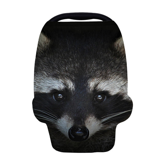 Raccoon Portrait Print Baby Seat Cover