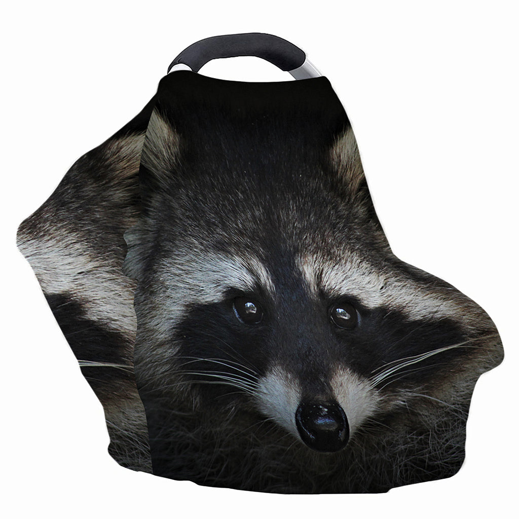 Raccoon Portrait Print Baby Seat Cover