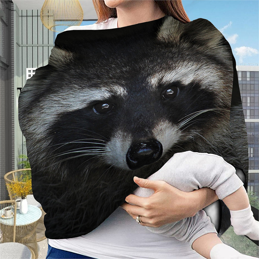 Raccoon Portrait Print Baby Seat Cover