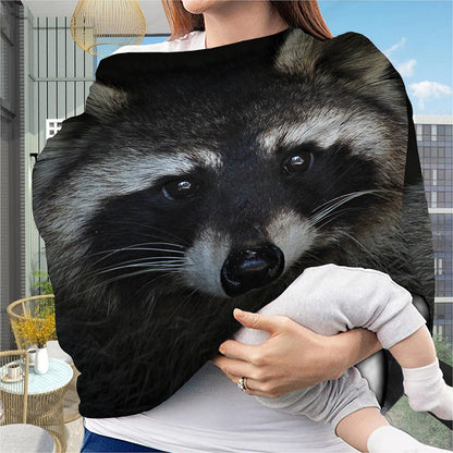 Raccoon Portrait Print Baby Seat Cover