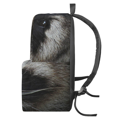 Raccoon Portrait Print Backpack