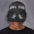 Raccoon Portrait Print Baseball Cap