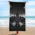 Raccoon Portrait Print Beach Towel