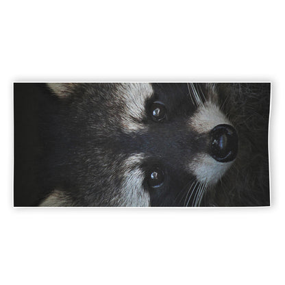 Raccoon Portrait Print Beach Towel