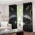 Raccoon Portrait Print Dimout Grommet Curtains