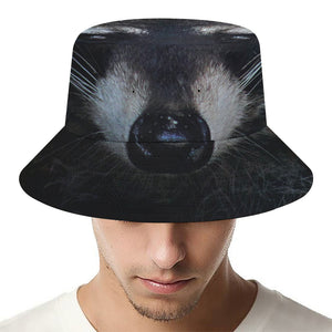 Raccoon Portrait Print Bucket Hat