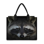 Raccoon Portrait Print Canvas Tote Bag