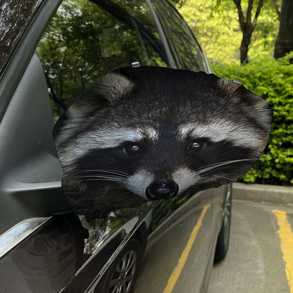 Raccoon Portrait Print Car Side Mirror Covers