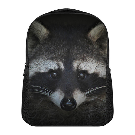 Raccoon Portrait Print Casual Backpack