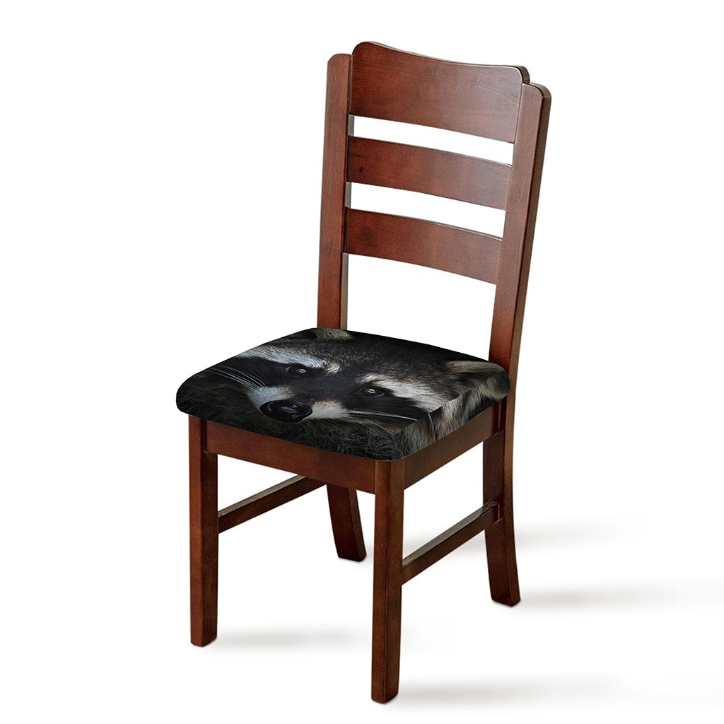 Raccoon Portrait Print Chair Cushion Cover