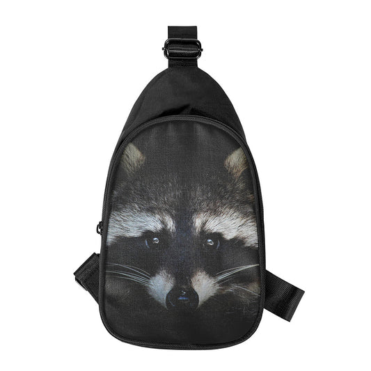 Raccoon Portrait Print Chest Bag