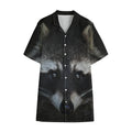 Raccoon Portrait Print Cotton Hawaiian Shirt