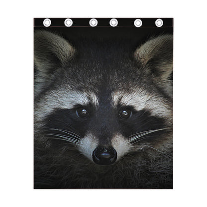 Raccoon Portrait Print Curtain