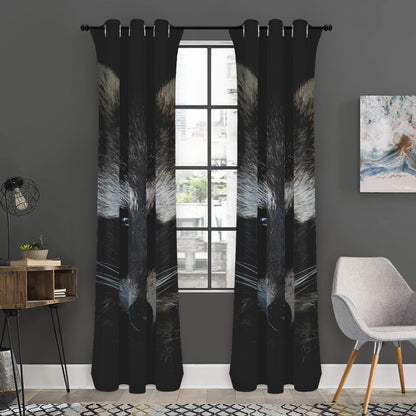 Raccoon Portrait Print Curtain