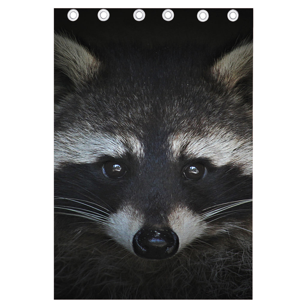 Raccoon Portrait Print Curtain