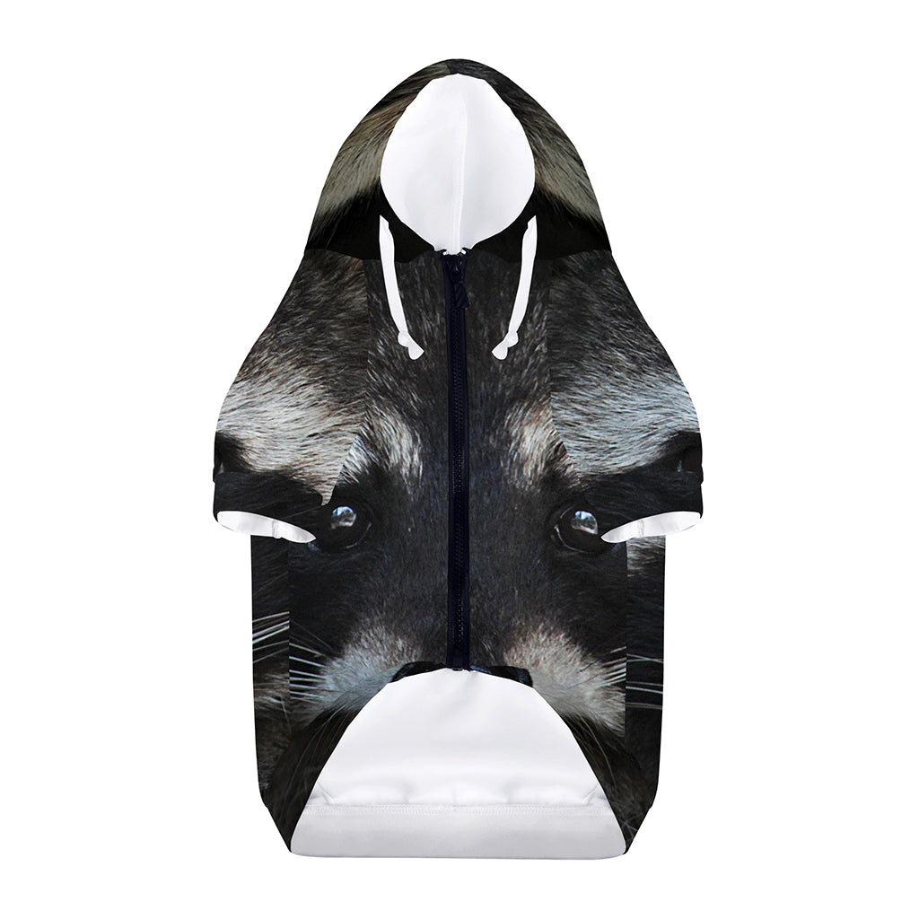 Raccoon Portrait Print Dog Zip Up Hoodie