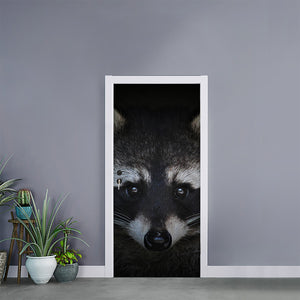 Raccoon Portrait Print Door Sticker