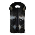 Raccoon Portrait Print Double Neoprene Wine Tote