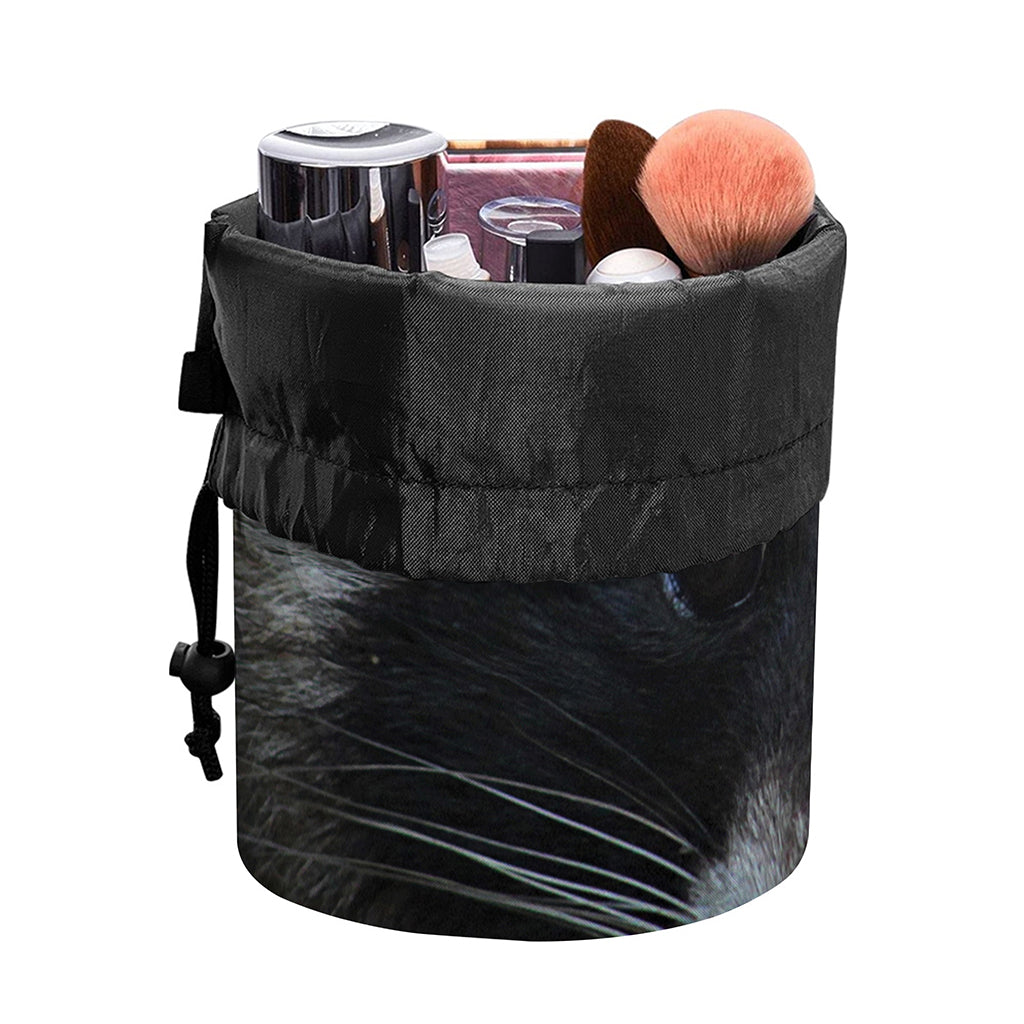 Raccoon Portrait Print Drawstring Makeup Bag