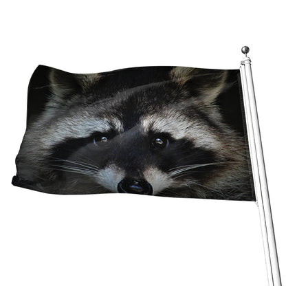 Raccoon Portrait Print Flag
