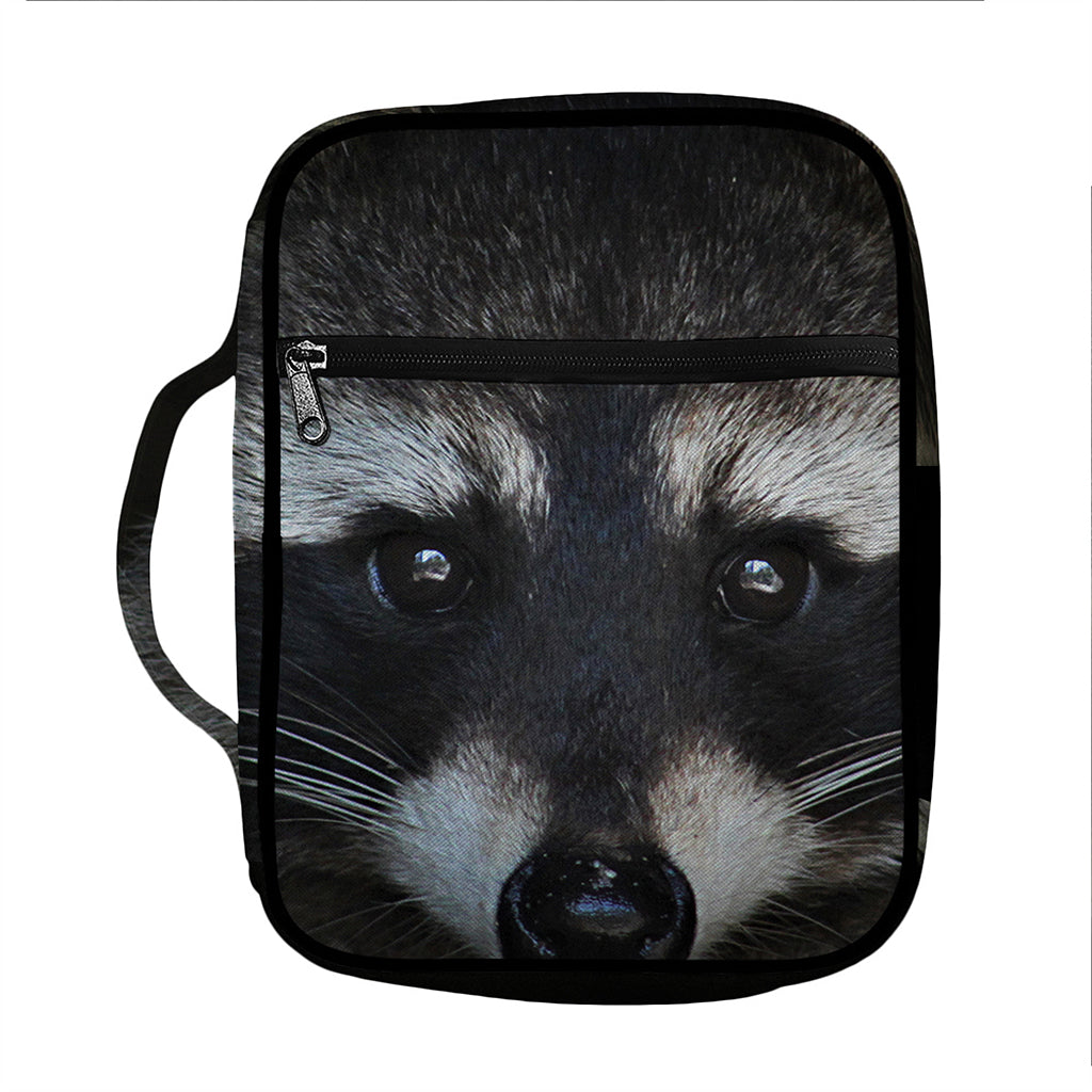 Raccoon Portrait Print Front Pocket Bible Bag