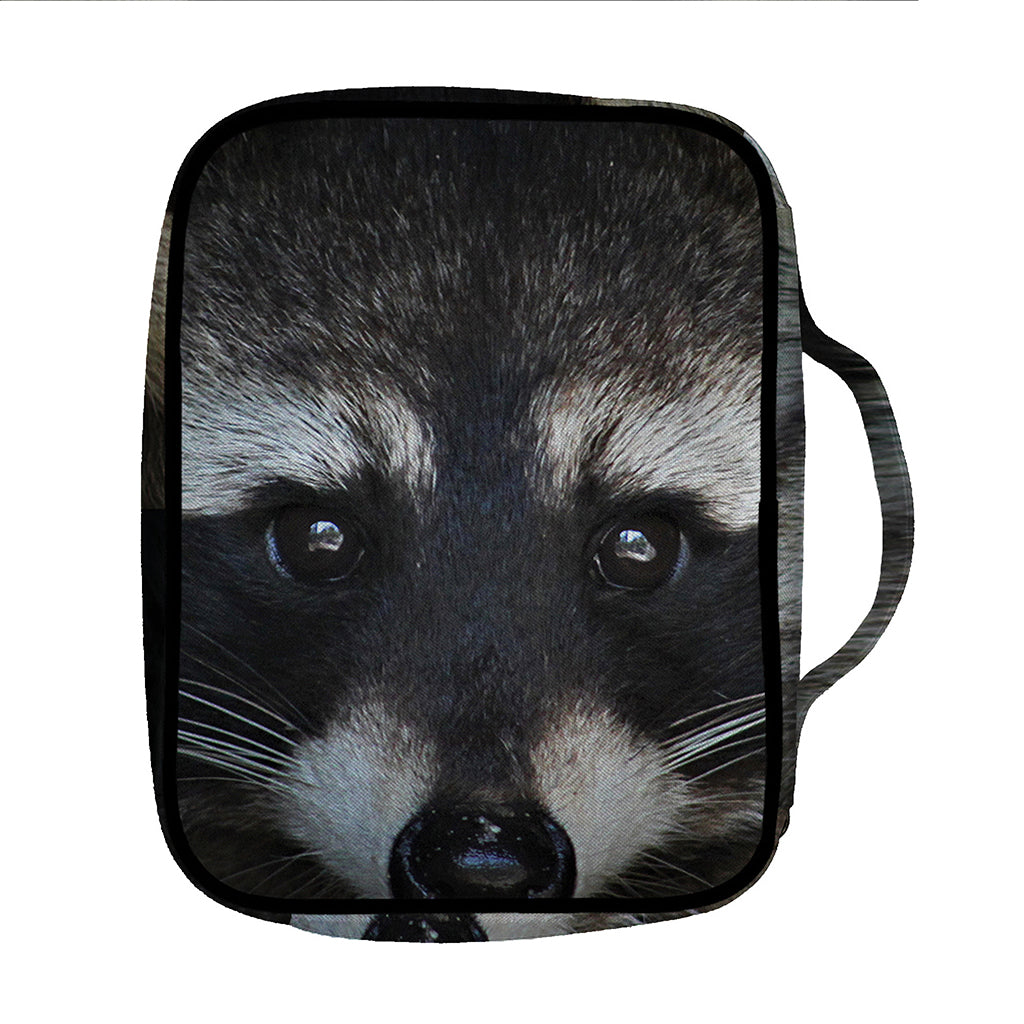 Raccoon Portrait Print Front Pocket Bible Bag