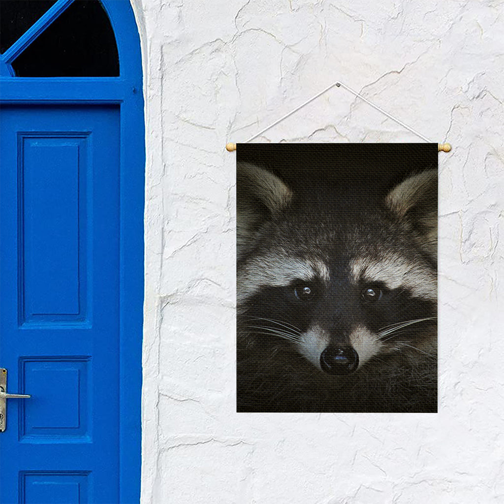 Raccoon Portrait Print Garden Flag