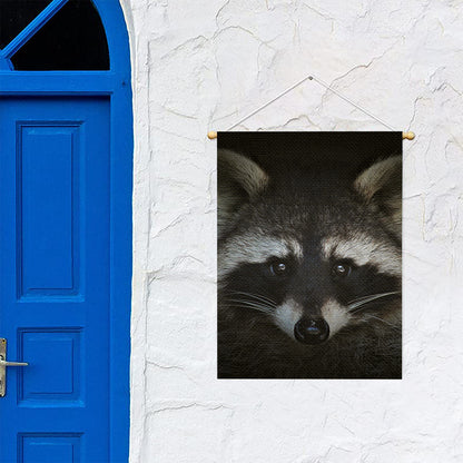 Raccoon Portrait Print Garden Flag