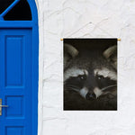 Raccoon Portrait Print Garden Flag