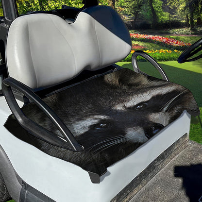 Raccoon Portrait Print Golf Cart Seat Cover