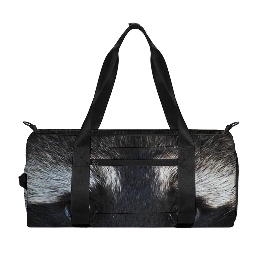 Raccoon Portrait Print Gym Bag