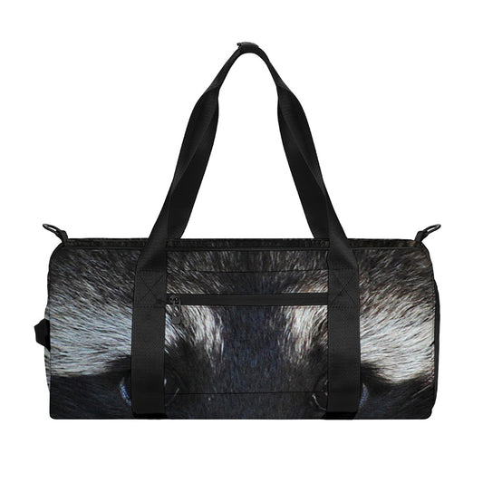 Raccoon Portrait Print Gym Bag