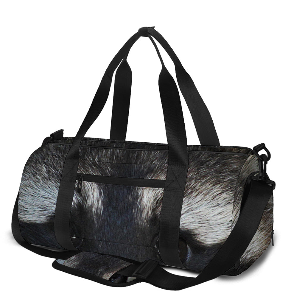 Raccoon Portrait Print Gym Bag