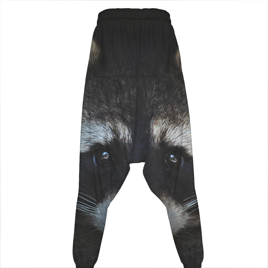 Raccoon Portrait Print Hammer Pants