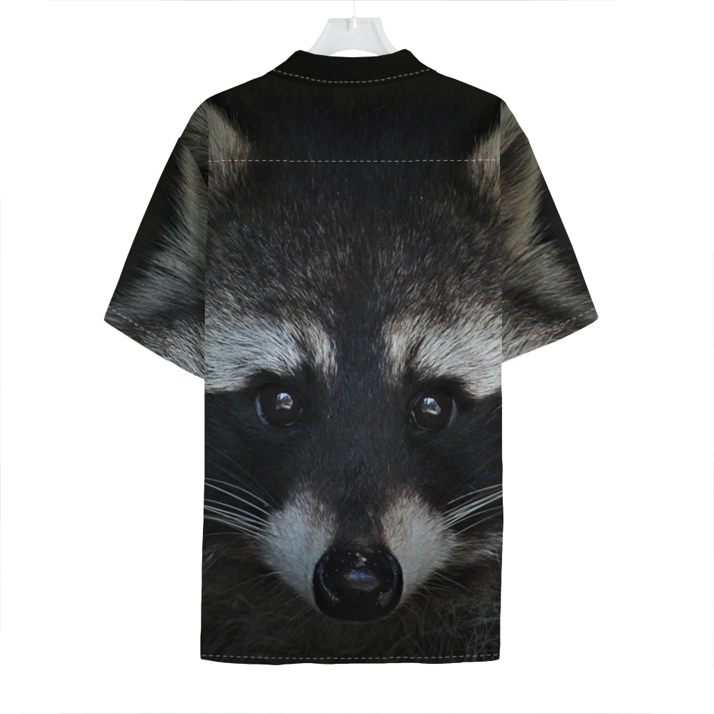 Raccoon Portrait Print Hawaiian Shirt