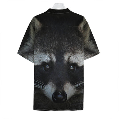 Raccoon Portrait Print Hawaiian Shirt