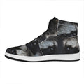 Raccoon Portrait Print High Top Leather Sneakers