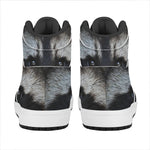 Raccoon Portrait Print High Top Leather Sneakers