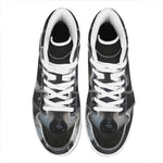 Raccoon Portrait Print High Top Leather Sneakers
