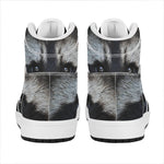 Raccoon Portrait Print High Top Leather Sneakers
