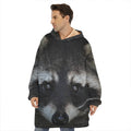 Raccoon Portrait Print Hoodie Blanket