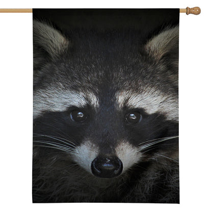 Raccoon Portrait Print House Flag